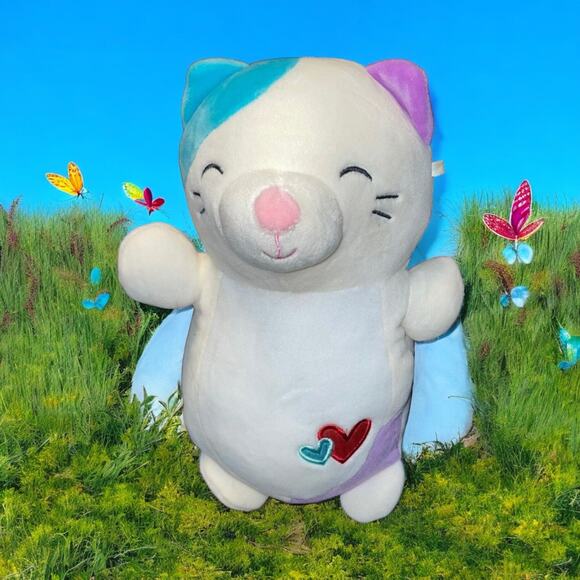 Squishmallows Plush Cat Cora Calico Hug Mees HugMees Pillow Purple Nursery 10” - Picture 8 of 8